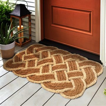 Maeve Classic Coastal Scalloped Basketweave Coir Mat